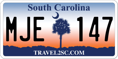 SC license plate MJE147