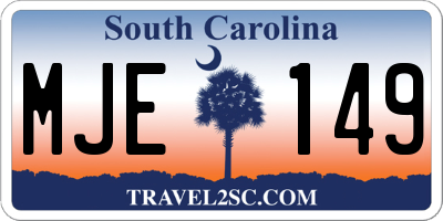 SC license plate MJE149