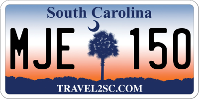 SC license plate MJE150