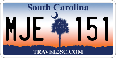 SC license plate MJE151