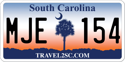 SC license plate MJE154
