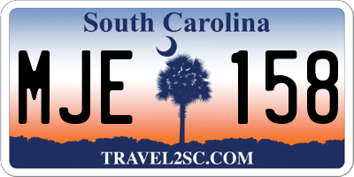 SC license plate MJE158