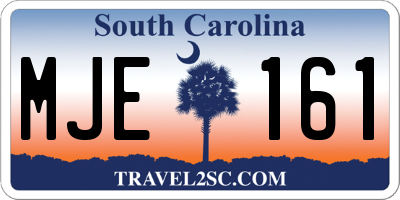 SC license plate MJE161