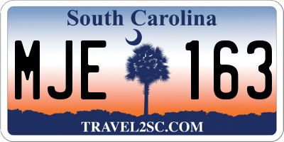 SC license plate MJE163