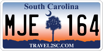 SC license plate MJE164
