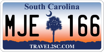 SC license plate MJE166