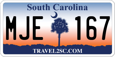 SC license plate MJE167