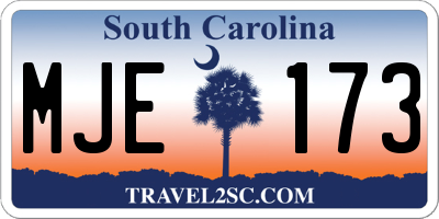SC license plate MJE173