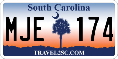 SC license plate MJE174