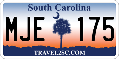 SC license plate MJE175