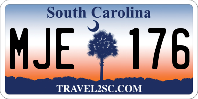 SC license plate MJE176