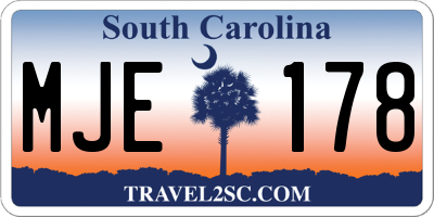SC license plate MJE178