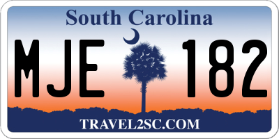 SC license plate MJE182