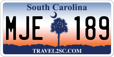 SC license plate MJE189