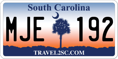 SC license plate MJE192