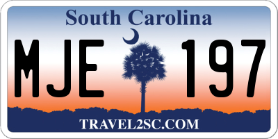 SC license plate MJE197