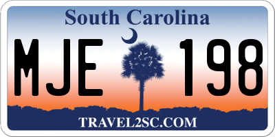 SC license plate MJE198