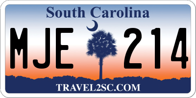 SC license plate MJE214
