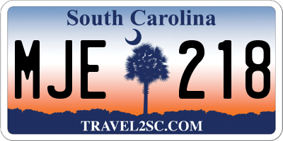 SC license plate MJE218