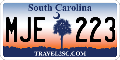SC license plate MJE223