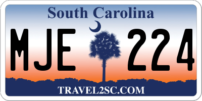 SC license plate MJE224