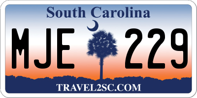 SC license plate MJE229