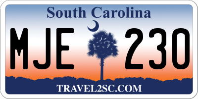 SC license plate MJE230