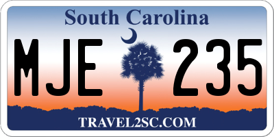 SC license plate MJE235