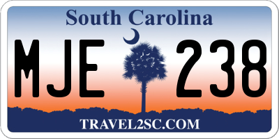 SC license plate MJE238