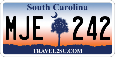 SC license plate MJE242