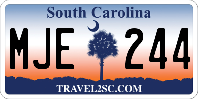SC license plate MJE244