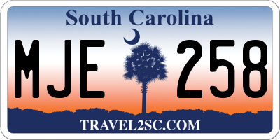 SC license plate MJE258