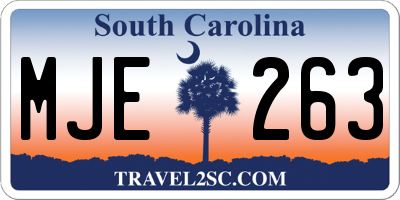 SC license plate MJE263