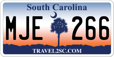 SC license plate MJE266