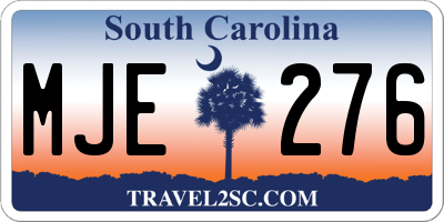 SC license plate MJE276