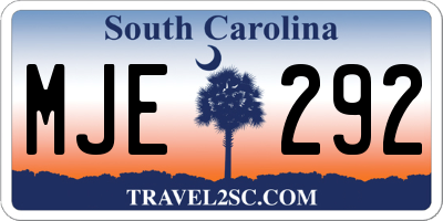 SC license plate MJE292