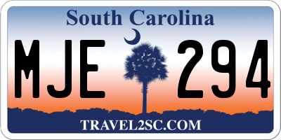 SC license plate MJE294