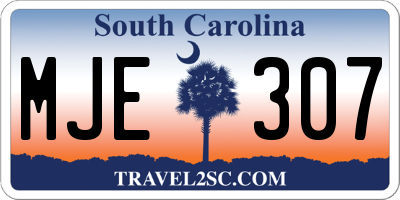 SC license plate MJE307