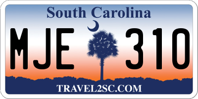 SC license plate MJE310