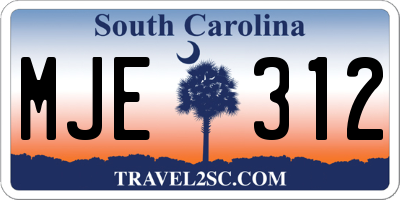 SC license plate MJE312