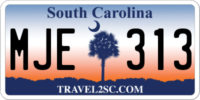 SC license plate MJE313