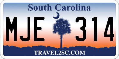 SC license plate MJE314