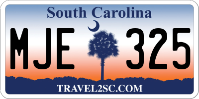 SC license plate MJE325