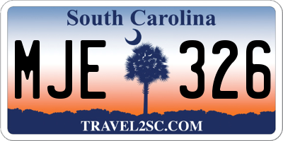 SC license plate MJE326