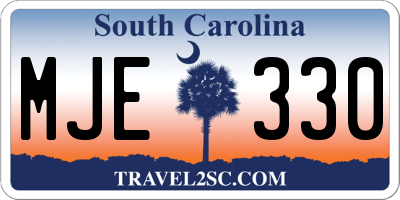 SC license plate MJE330