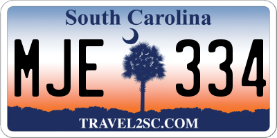SC license plate MJE334