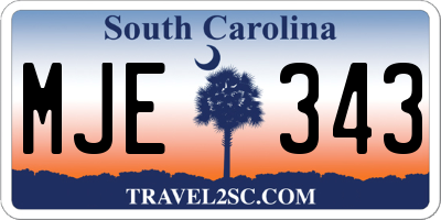 SC license plate MJE343