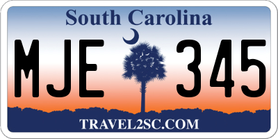 SC license plate MJE345