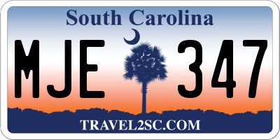 SC license plate MJE347