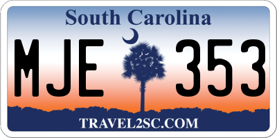 SC license plate MJE353